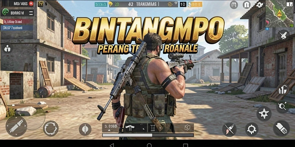 Tampilan seru gameplay BINTANGMPO di arena Battle Royale.