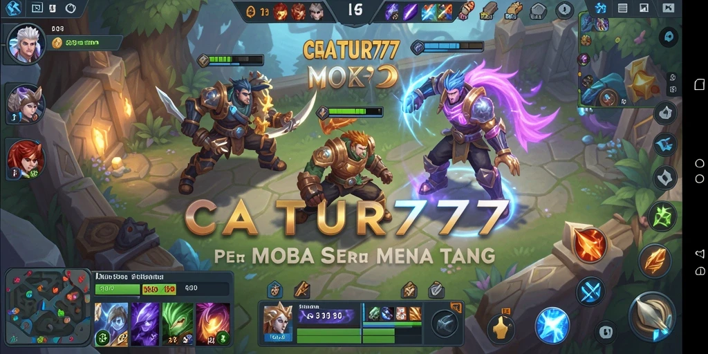 Tangkapan layar dari gameplay mendebarkan CATUR777 MOBA.