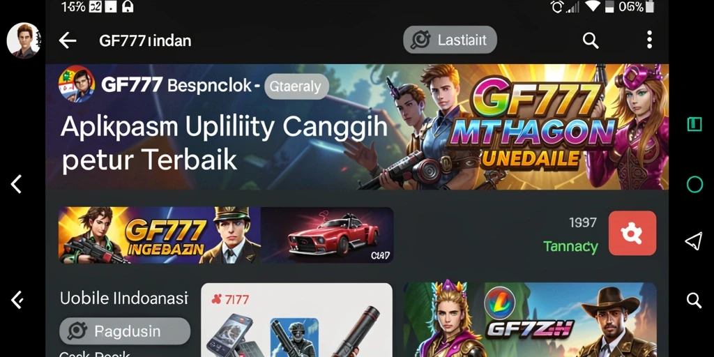 Screenshot GF777 menunjukkan tampilan antarmuka pengguna yang sederhana dan fitur utilitas yang berguna.