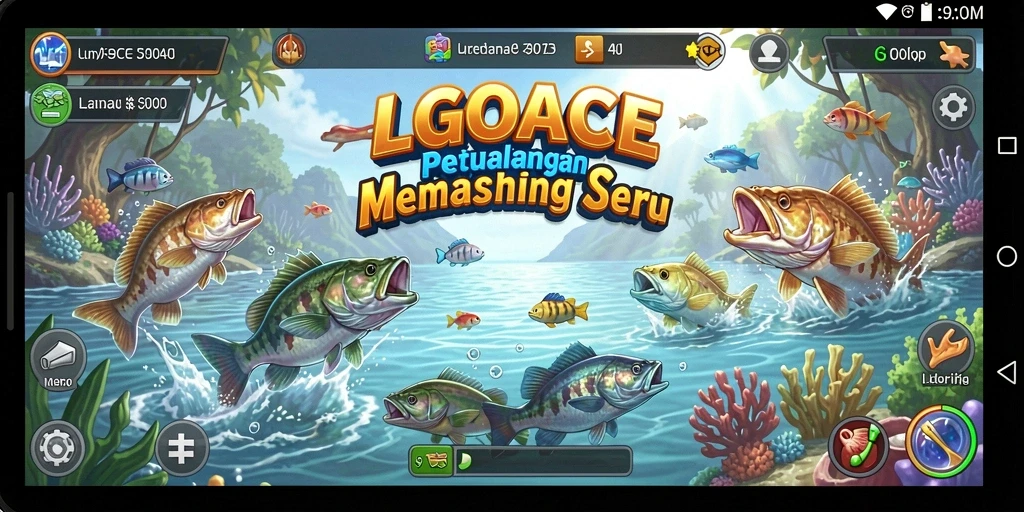 Gameplay LGOACE menampilkan momen memancing yang seru dan mendebarkan.