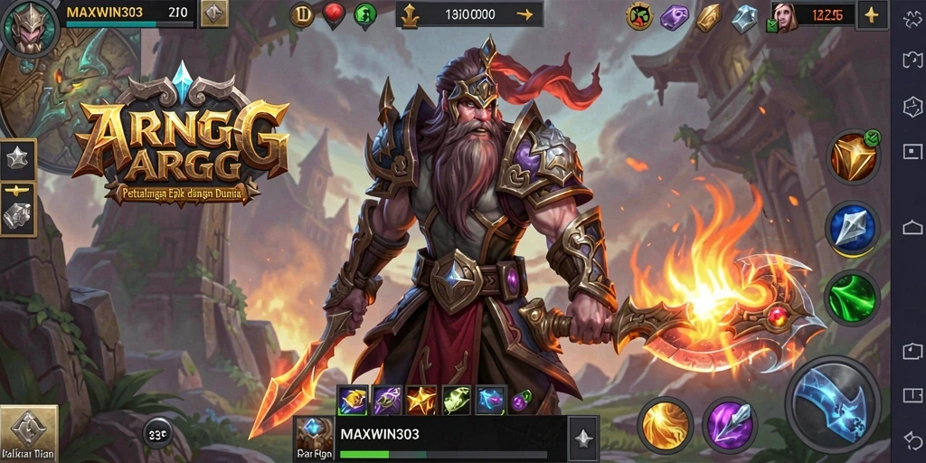 Tampilan gameplay MAXWIN303 dengan aksi pertarungan yang seru.