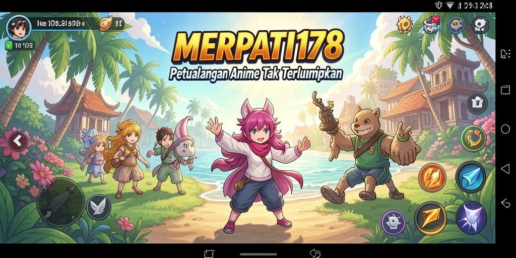 Tampak gameplay seru dalam MERPATI178 dengan karakter anime ikonik.