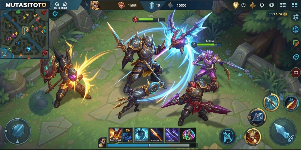Tangkapan layar gameplay <strong>MUTASITOTO</strong> yang menunjukkan pertarungan strategis.