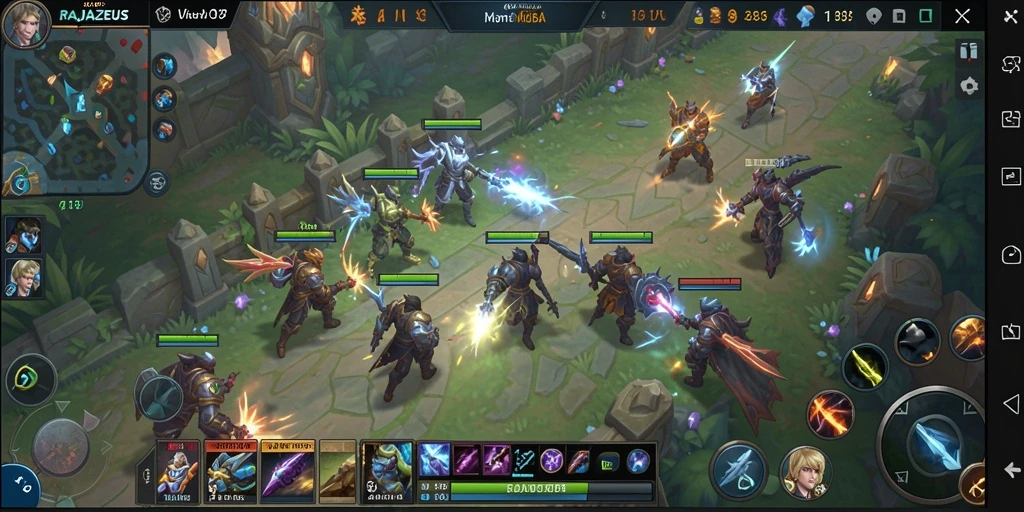 Tampilan gameplay seru dalam RAJAZEUS yang penuh aksi.