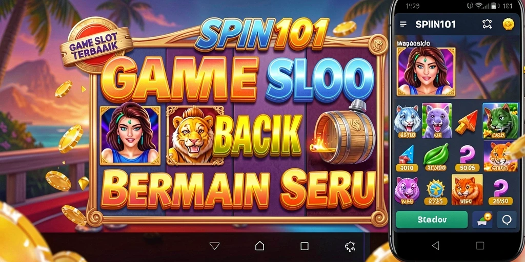 Tangkapan layar menunjukkan gameplay seru dari SPIN101 dengan berbagai simbol slot.